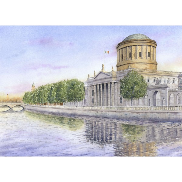"Sunrise in Dublin, The Four Courts, Dublin" "Sunrise in Dublin, The Four Courts, Dublin"